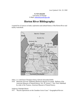 Horton River Bibliography