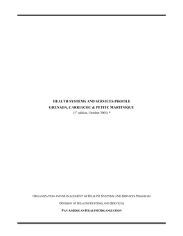 Health Systems and Services Profile Grenada, Carriacou & Petite