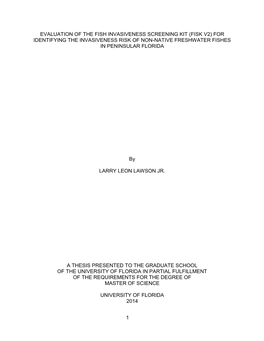 University of Florida Thesis Or Dissertation Formatting Template