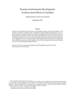 Tourism and Economic Development: Evidence from Mexico's