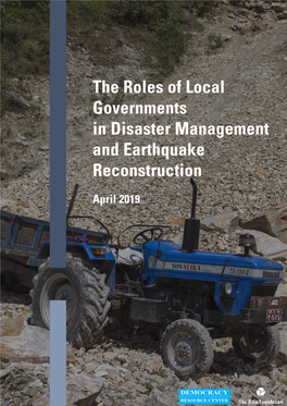 The Roles of Local Governments in Disaster Management and Earthquake Reconstruction