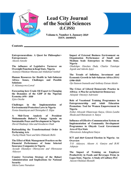 Lead City Journal of the Social Sciences (LCJSS)