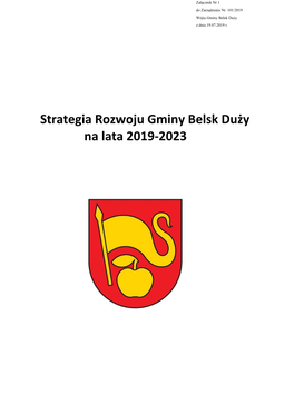 Strategia Rozwoju Gminy Belsk Duży Na Lata 2019-2023