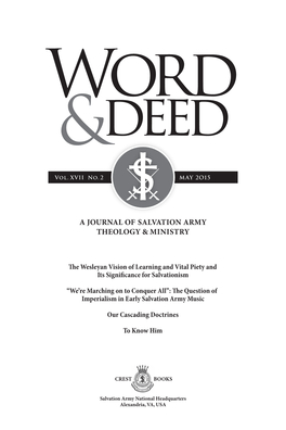 A Journal of Salvation Army Theology & Ministry