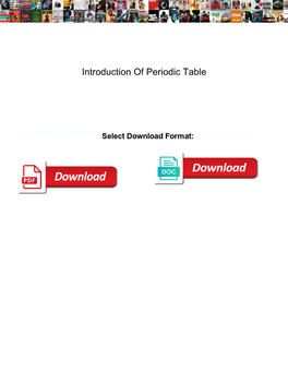 Introduction of Periodic Table