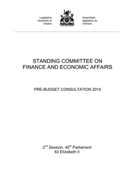 Standing Committee on Finance and Economic Affairs