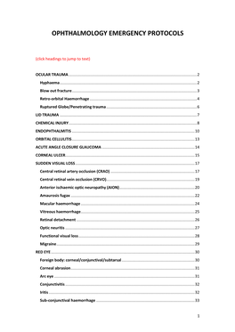 Ophthalmology Emergency Protocols