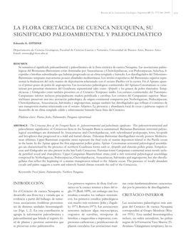 La Flora Cretácica De Cuenca Neuquina, Su Significado Paleoambiental Y Paleoclimático