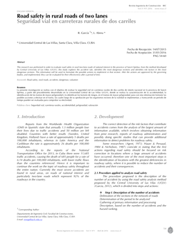 Road Safety in Rural Roads of Two Lanes Seguridad Vial En Carreteras Rurales De Dos Carriles