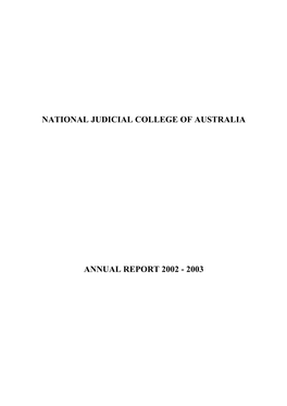 2002 - 2003 National Judicial College of Australia
