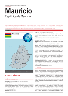 Ficha País De Mauricio