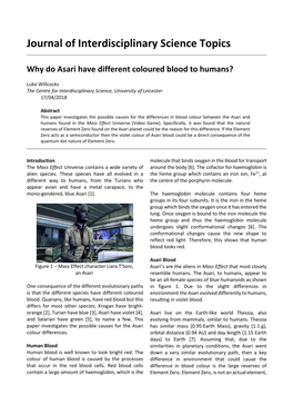 Why Do Asari Have Different Coloured Blood to Humans?