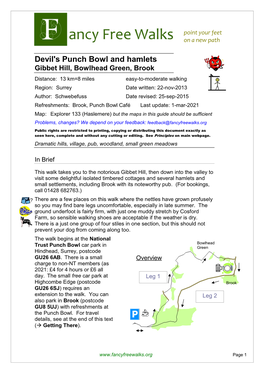 Devil's Punch Bowl and Hamlets: Gibbet Hill, Bowlhead Green, Brook