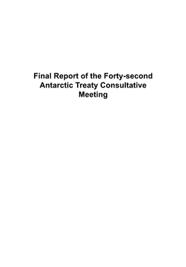 Final Report of the Forty-Second Antarctic Treaty Consultative Meeting