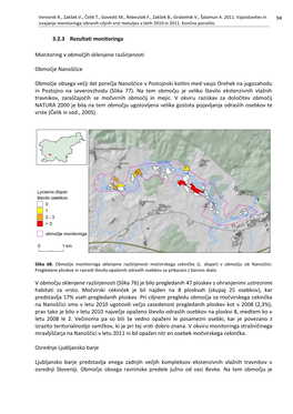 3.2.3 Rezultati Monitoringa Monitoring V Območjih Sklenjene Razširjenosti Območje Nanoščice Območje Obsega Večji Del Pore