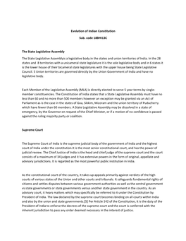 Evolution of Indian Constitution Sub. Code 18BHI13C the State