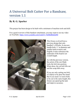 A Universal Bolt Cutter for a Bandsaw, Version 1.1