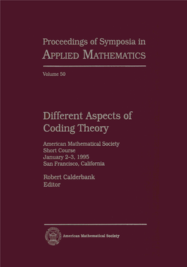 Different Aspects of Coding Theory, Volume 50