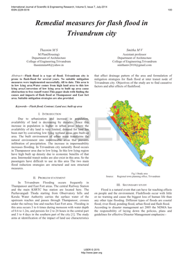 Remedial Measures for Flash Flood in Trivandrum City