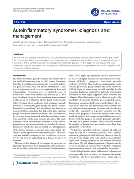 Autoinflammatory Syndromes