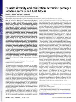 Parasite Diversity and Coinfection Determine Pathogen Infection Success and Host ﬁtness