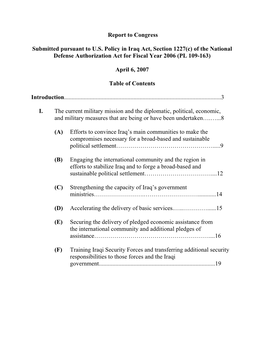 1227 Report United States Policy in Iraq