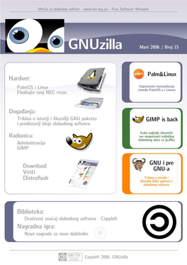 Gnuzilla Gnuzilla Magazin Za Popularizaciju Mart 2005 Slobodnog Softvera, GNU, Linux I *BSD Operativnih Sistema Uvodna Reč