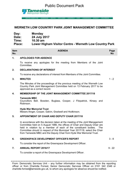 (Public Pack)Agenda Document for Werneth Low Country Park Joint