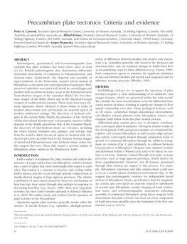 Precambrian Plate Tectonics: Criteria and Evidence