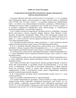 4/2009. (IV. 10.) Kvvm Rendelet a Nyugat-Mecsek Tájvédelmi Körzet