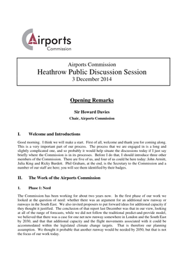 Heathrow Public Discussion Session: Transcript