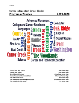 Program of Studies 2019-2020