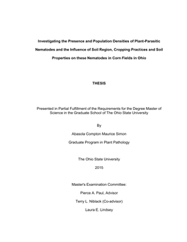 Investigating the Presence and Population Densities of Plant-Parasitic