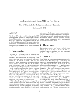 Implementation of Open MPI on Red Storm