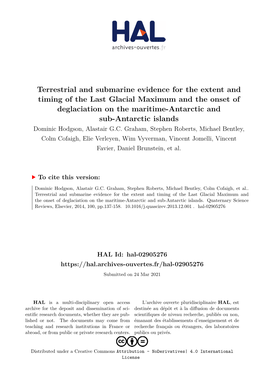 Terrestrial and Submarine Evidence for the Extent and Timing of the Last