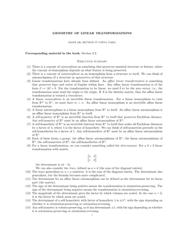 Geometry of Linear Transformations