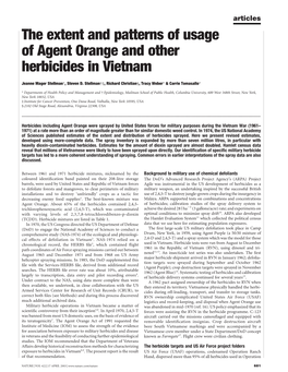 The Extent and Patterns of Usage of Agent Orange and Other Herbicides in Vietnam