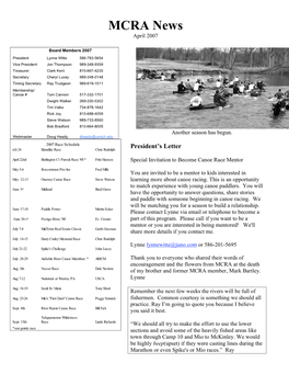 MCRA News April 2007