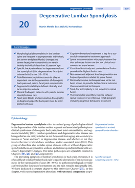 Degenerative Lumbar Spondylosis