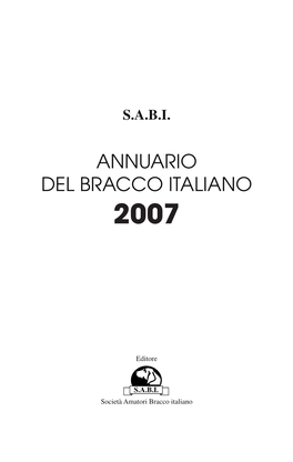 Annuario Del Bracco Italiano 2007