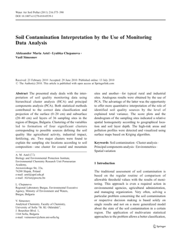 Soil Contamination Interpretation by the Use of Monitoring Data Analysis