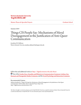 Mechanisms of Moral Disengagement in the Justification of Anti-Queer Communication Jonathan M