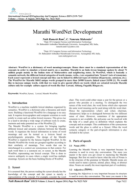 Marathi Wordnet Development