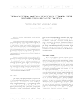 The Boreal-Tethyan Biogeographical Mollusc Ecotone in Europe During the Juras Sic-Cretaceous Transition