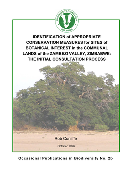 Sites of Interest for Botanical Conservation in the Communal Lands of the Zambezi Valley, Zimbabwe