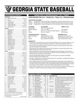 GEORGIA STATE BASEBALL 2016 SCHEDULE & RESULTS GEORGIA STATE Vs