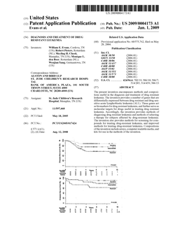 (12) Patent Application Publication (10) Pub. No.: US 2009/0004173 A1 Evans Et Al