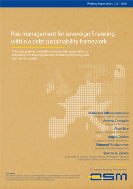 Risk Management for Sovereign Financing Within a Debt Sustainability Framework