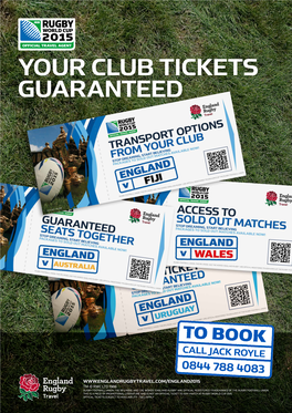 Your Club Tickets Guaranteed