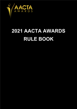 2021 Aacta Awards Rule Book Page 2
